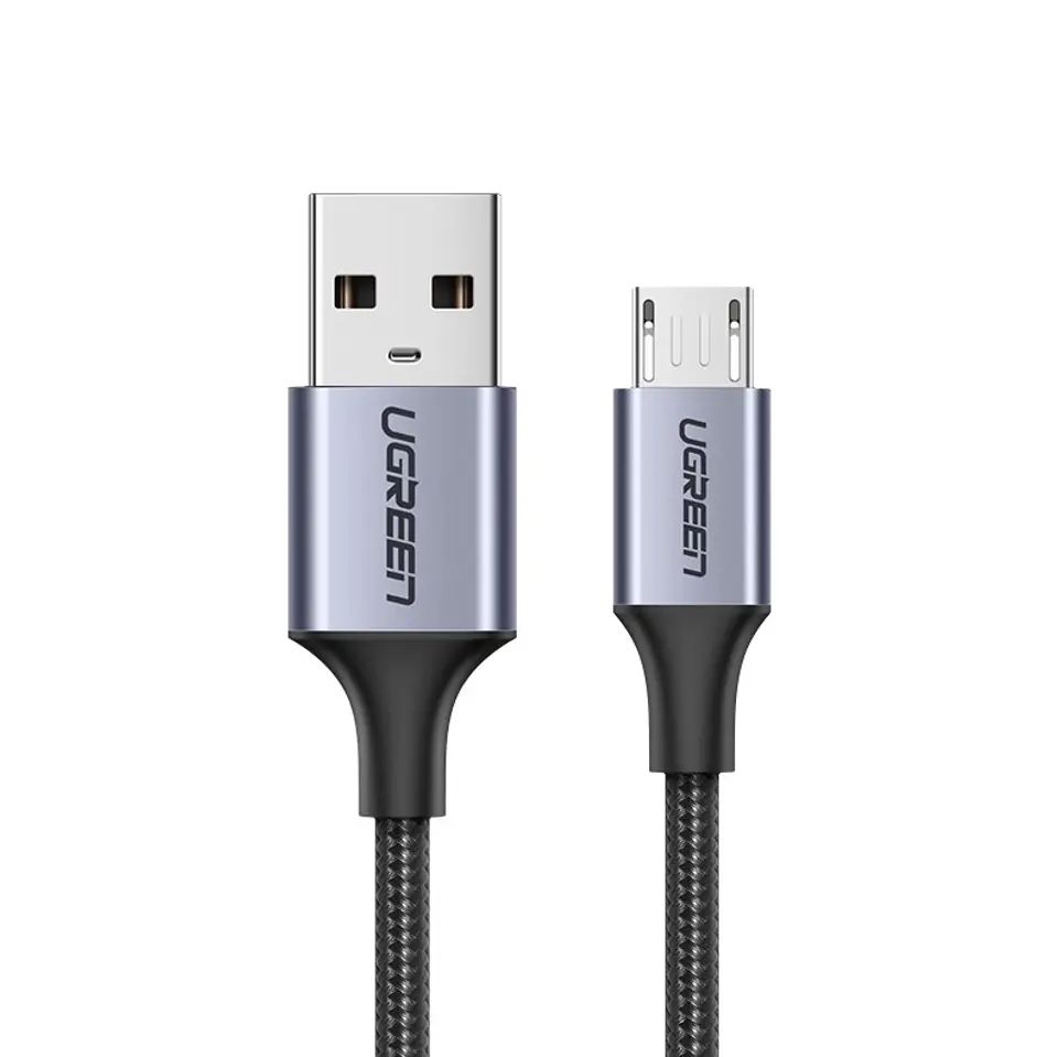 ⁨Kabel przewód USB - micro USB 2m szary⁩ w sklepie Wasserman.eu