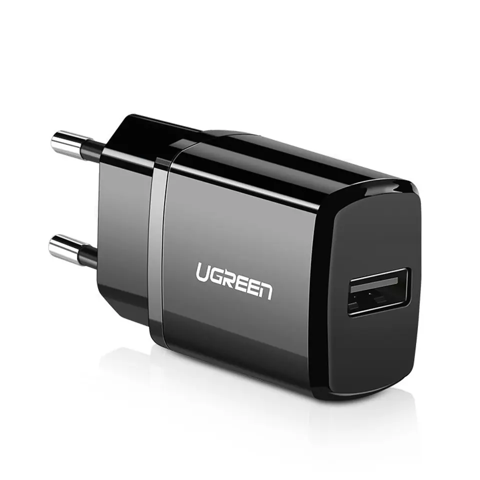⁨Wall charger UGREEN ED011, USB, 2.1A (black)⁩ at Wasserman.eu