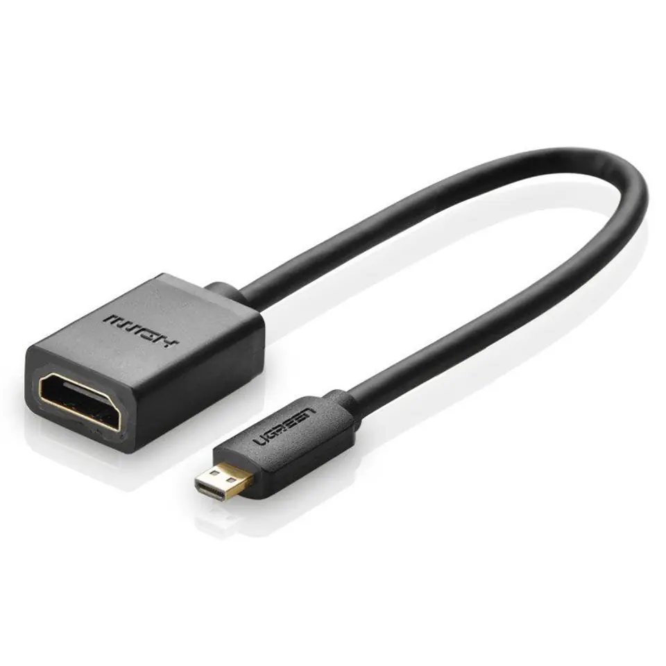 ⁨Ugreen kabel przewód przejściówka adapter HDMI - micro HDMI 19 pin 20cm czarny (20134)⁩ w sklepie Wasserman.eu