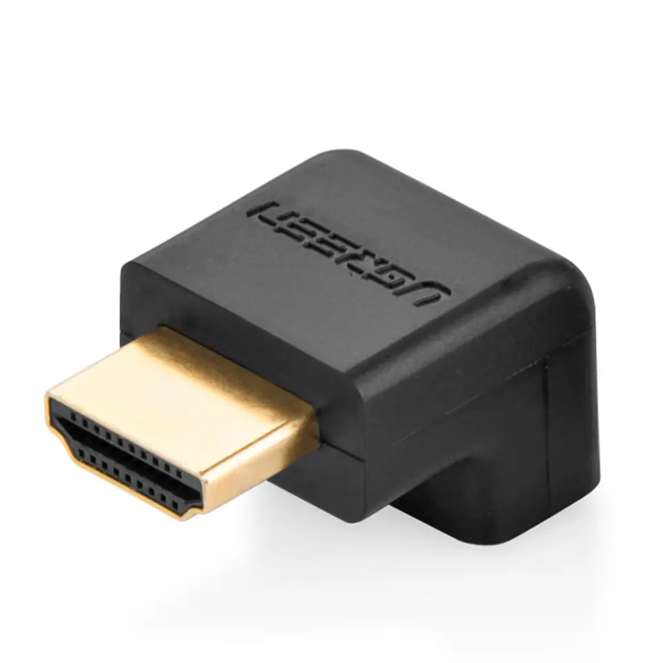 ⁨Wtyczka kątowa łącznik do kabla przewodu HDMI czarny⁩ w sklepie Wasserman.eu