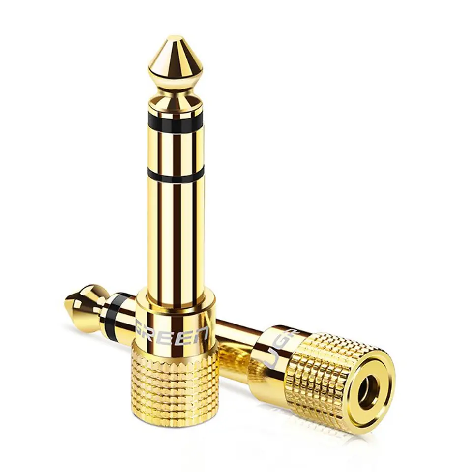 Ugreen adapter przejściówka z 3,5 mm mini jack na 6,3 mm jack złoty (20503) w sklepie Wasserman.eu