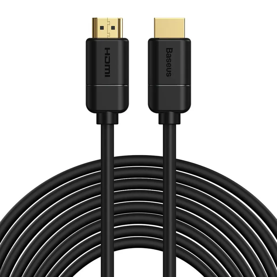 ⁨Baseus kabel przewód HDMI 2.0 4K 30 Hz 3D HDR 18 Gbps 8 m czarny (CAKGQ-E01)⁩ w sklepie Wasserman.eu