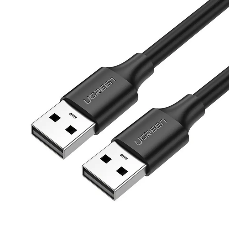 ⁨Kabel przewód USB 2.0 męski 2m czarny⁩ w sklepie Wasserman.eu