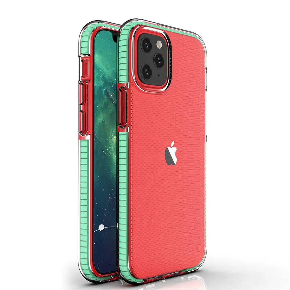 ⁨Spring Case pokrowiec żelowe etui z kolorową ramką do iPhone 12 mini miętowy⁩ w sklepie Wasserman.eu