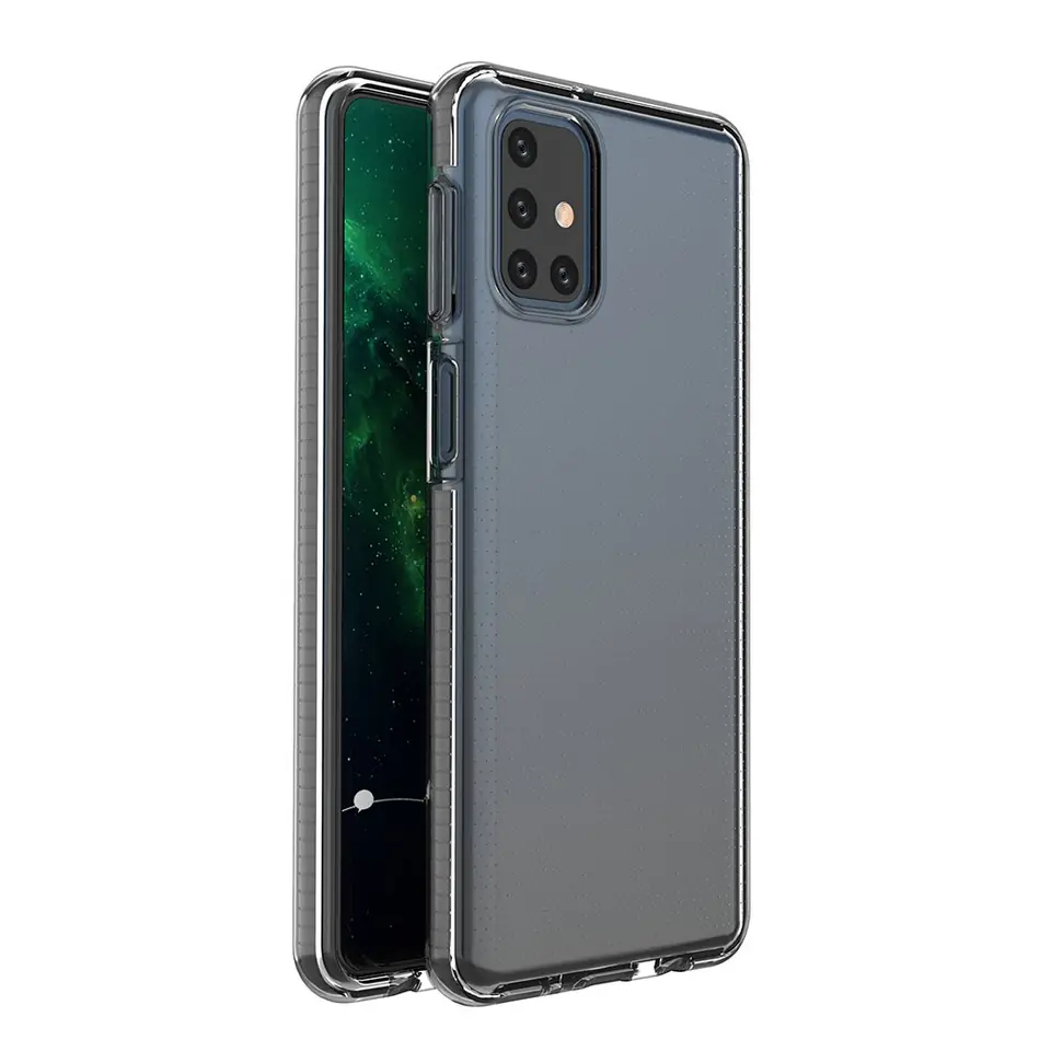 ⁨Spring Case pokrowiec żelowe etui z kolorową ramką do Samsung Galaxy M51 czarny⁩ w sklepie Wasserman.eu