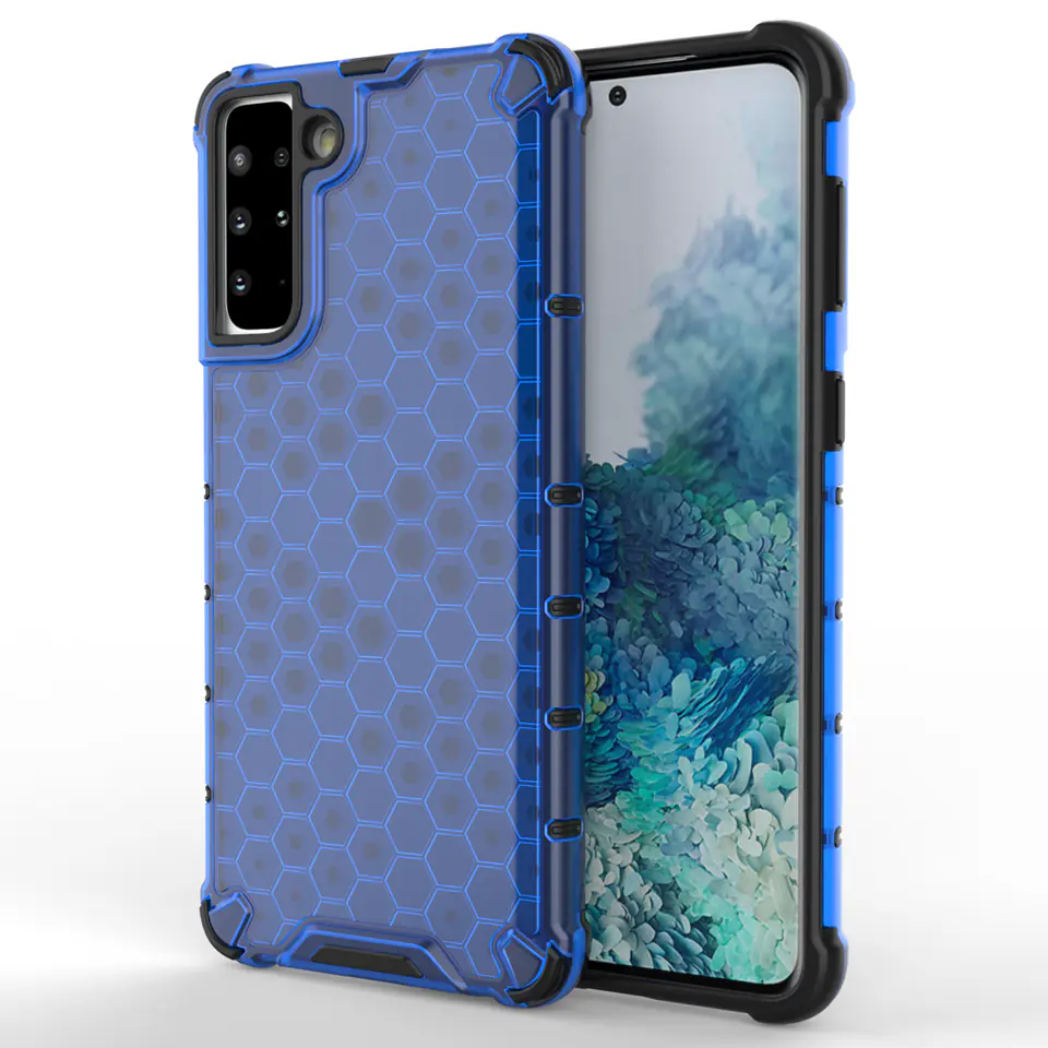 ⁨Honeycomb etui pancerny pokrowiec z żelową ramką Samsung Galaxy S21+ 5G (S21 Plus 5G) niebieski⁩ w sklepie Wasserman.eu