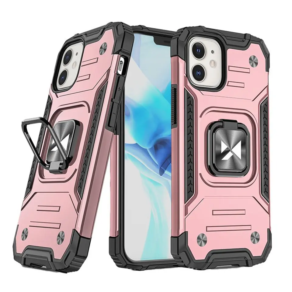 ⁨Wozinsky Ring Armor pancerne hybrydowe etui pokrowiec + magnetyczny uchwyt iPhone 12 mini różowy⁩ w sklepie Wasserman.eu