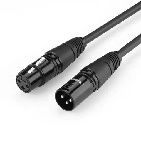 ⁨Przedłużacz kabel przewód audio do mikrofonu XLR 1m czarny⁩ w sklepie Wasserman.eu