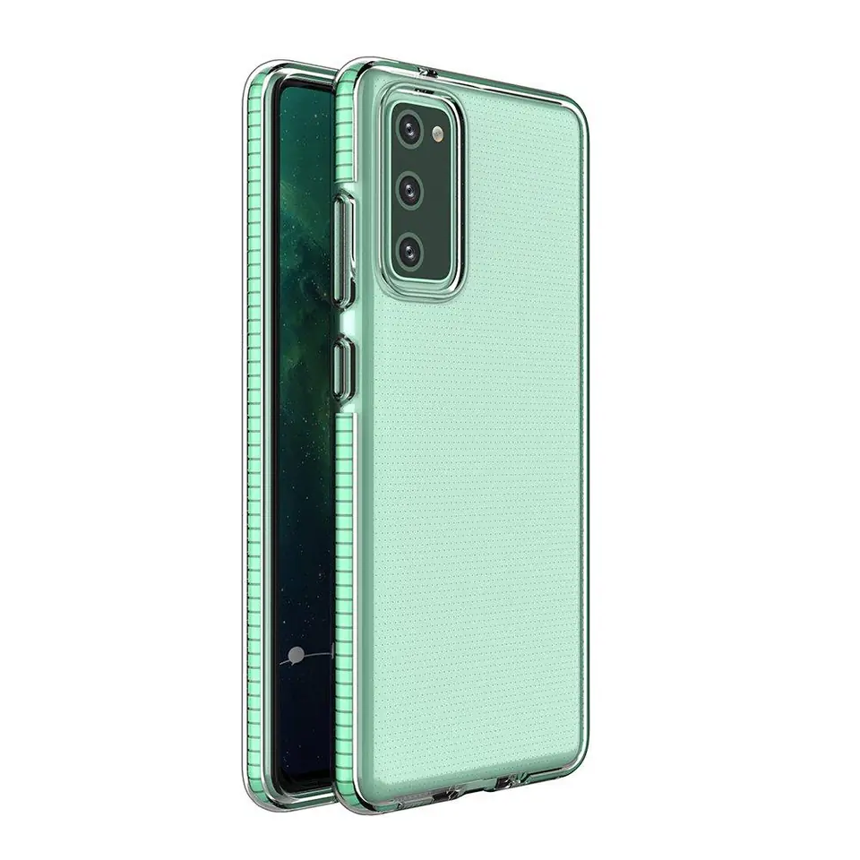 ⁨Spring Case pokrowiec żelowe etui z kolorową ramką do Samsung Galaxy S21 Ultra 5G miętowy⁩ w sklepie Wasserman.eu