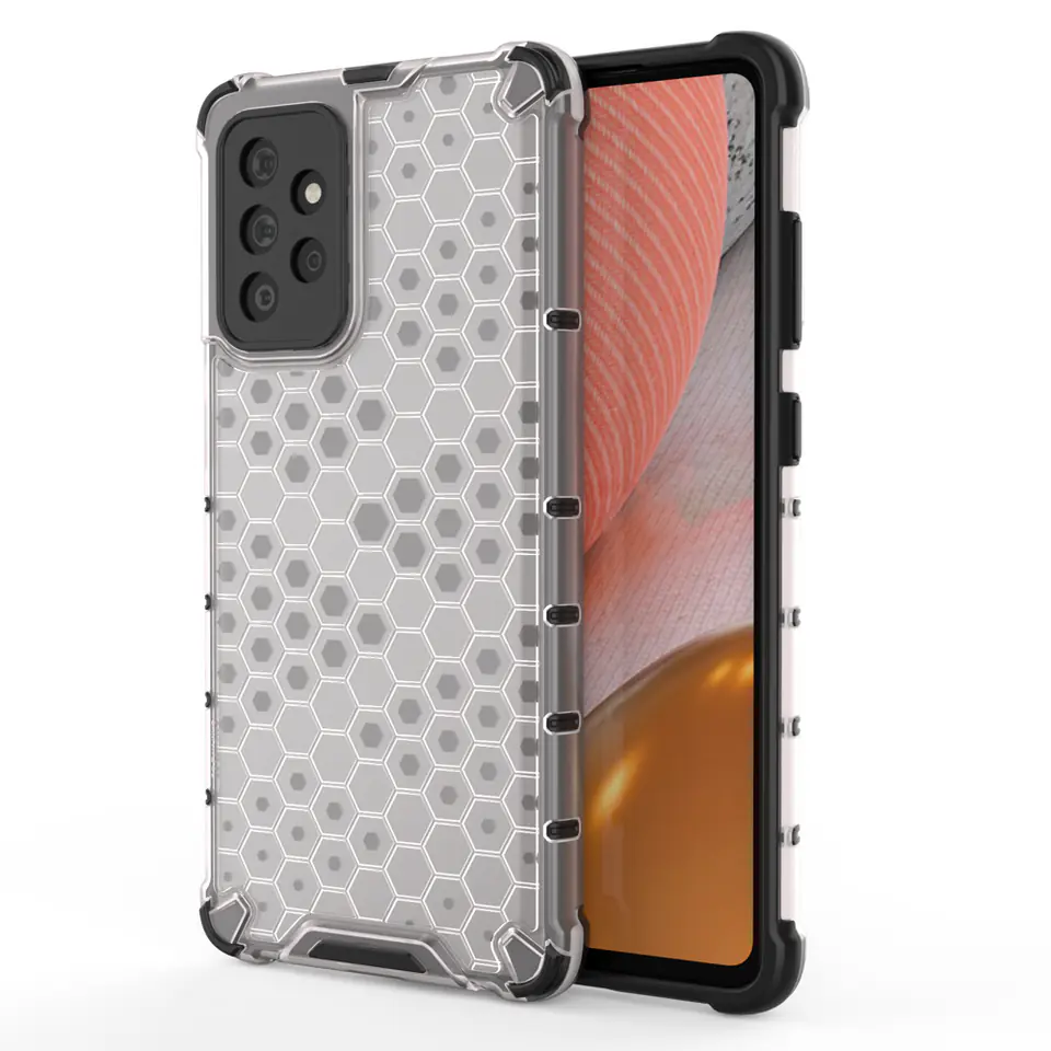 ⁨Honeycomb etui pancerny pokrowiec z żelową ramką Samsung Galaxy A72 4G przezroczysty⁩ w sklepie Wasserman.eu