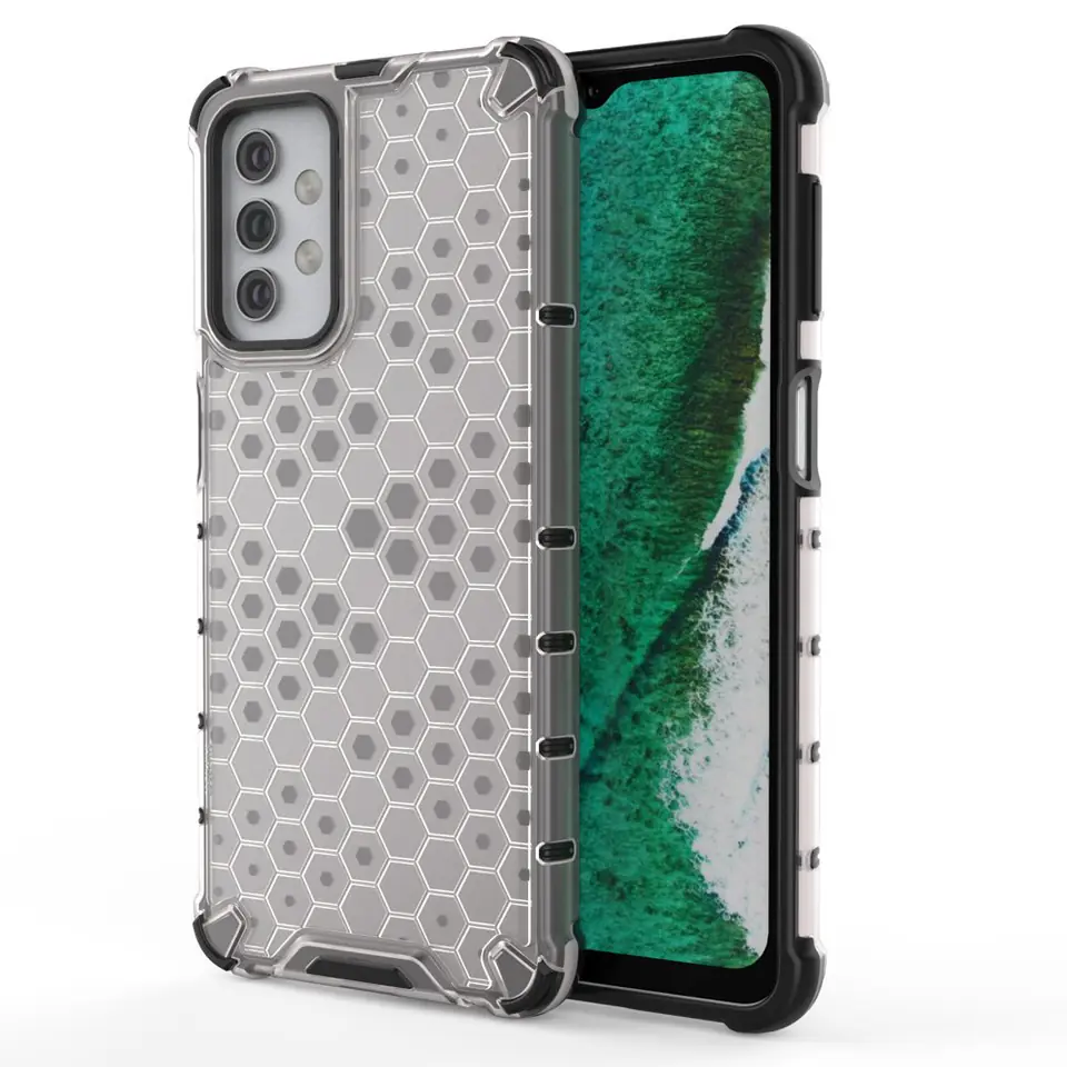 ⁨Honeycomb etui pancerny pokrowiec z żelową ramką Samsung Galaxy A32 5G przezroczysty⁩ w sklepie Wasserman.eu
