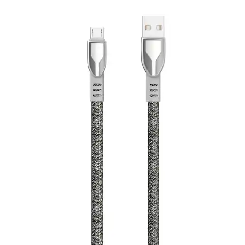 ⁨Dudao kabel pleciony USB - micro USB 5 A 1 m szary (L3PROM gray)⁩ w sklepie Wasserman.eu