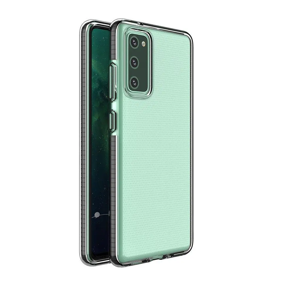 ⁨Spring Case pokrowiec żelowe etui z kolorową ramką do Samsung Galaxy A72 4G czarny⁩ w sklepie Wasserman.eu