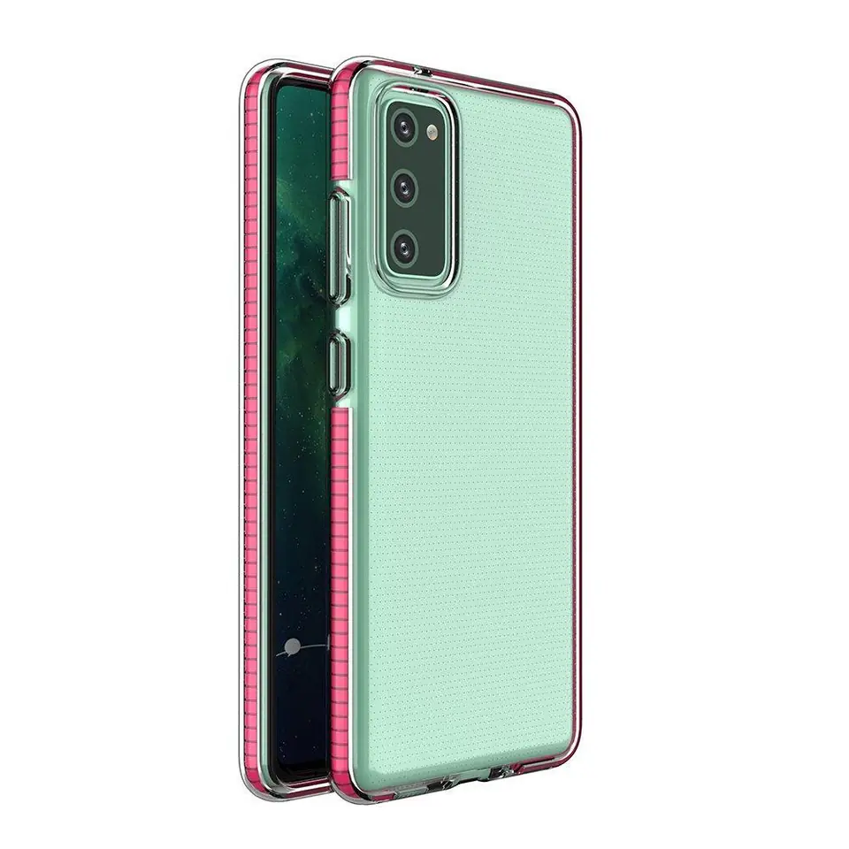 ⁨Spring Case pokrowiec żelowe etui z kolorową ramką do Samsung Galaxy A72 4G ciemnoróżowy⁩ w sklepie Wasserman.eu