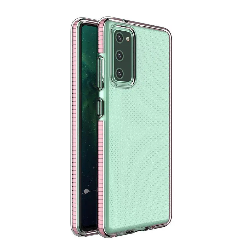 ⁨Spring Case pokrowiec żelowe etui z kolorową ramką do Samsung Galaxy A72 4G jasnoróżowy⁩ w sklepie Wasserman.eu