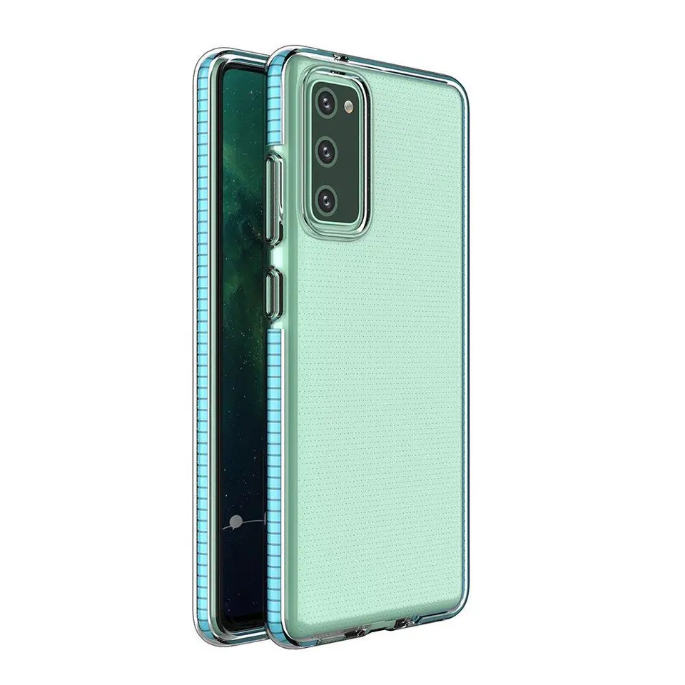 ⁨Spring Case pokrowiec żelowe etui z kolorową ramką do Samsung Galaxy A72 4G jasnoniebieski⁩ w sklepie Wasserman.eu