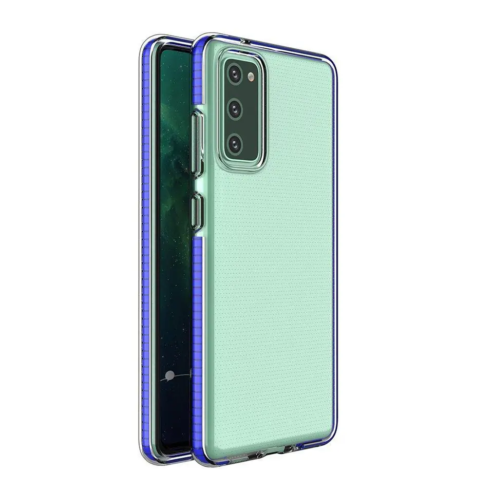 ⁨Spring Case pokrowiec żelowe etui z kolorową ramką do Samsung Galaxy A72 4G ciemnoniebieski⁩ w sklepie Wasserman.eu