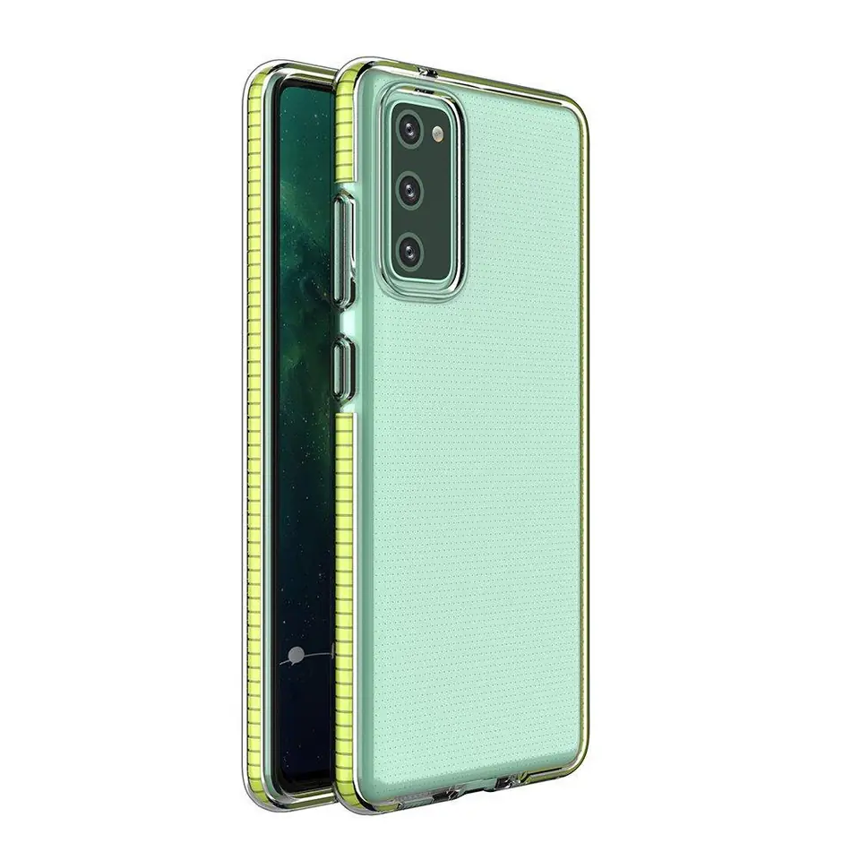 ⁨Spring Case pokrowiec żelowe etui z kolorową ramką do Samsung Galaxy A72 4G żółty⁩ w sklepie Wasserman.eu