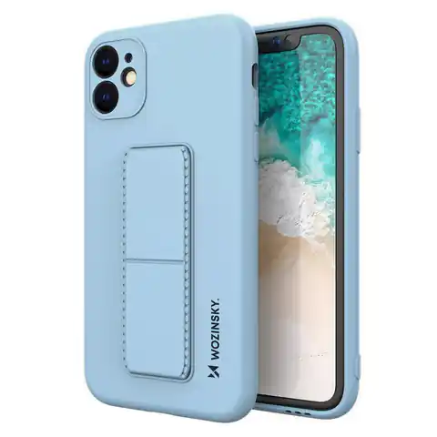 ⁨Wozinsky Kickstand Case silikonowe etui z podstawką iPhone 12 Pro Max jasnoniebieskie⁩ w sklepie Wasserman.eu