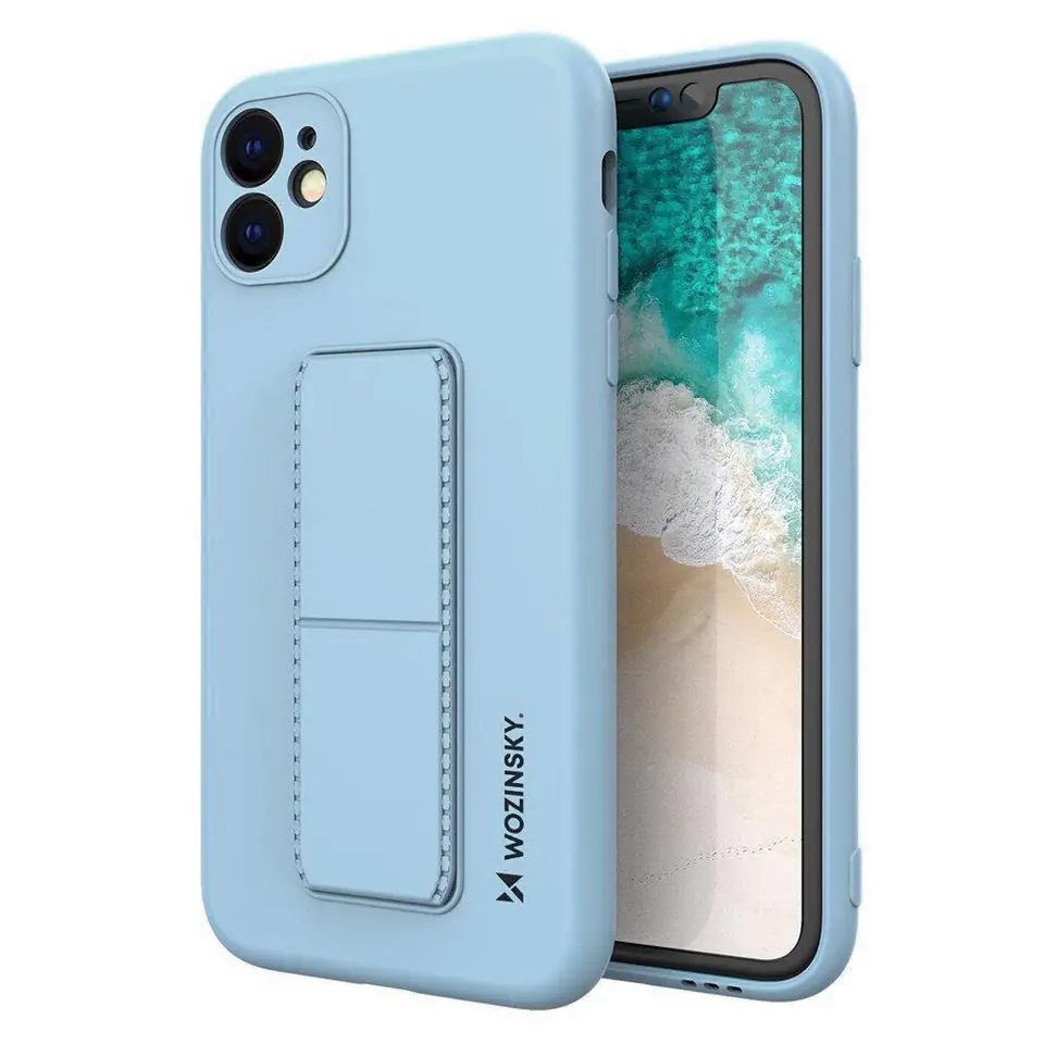 ⁨Wozinsky Kickstand Case silikonowe etui z podstawką iPhone 11 Pro Max jasnoniebieskie⁩ w sklepie Wasserman.eu