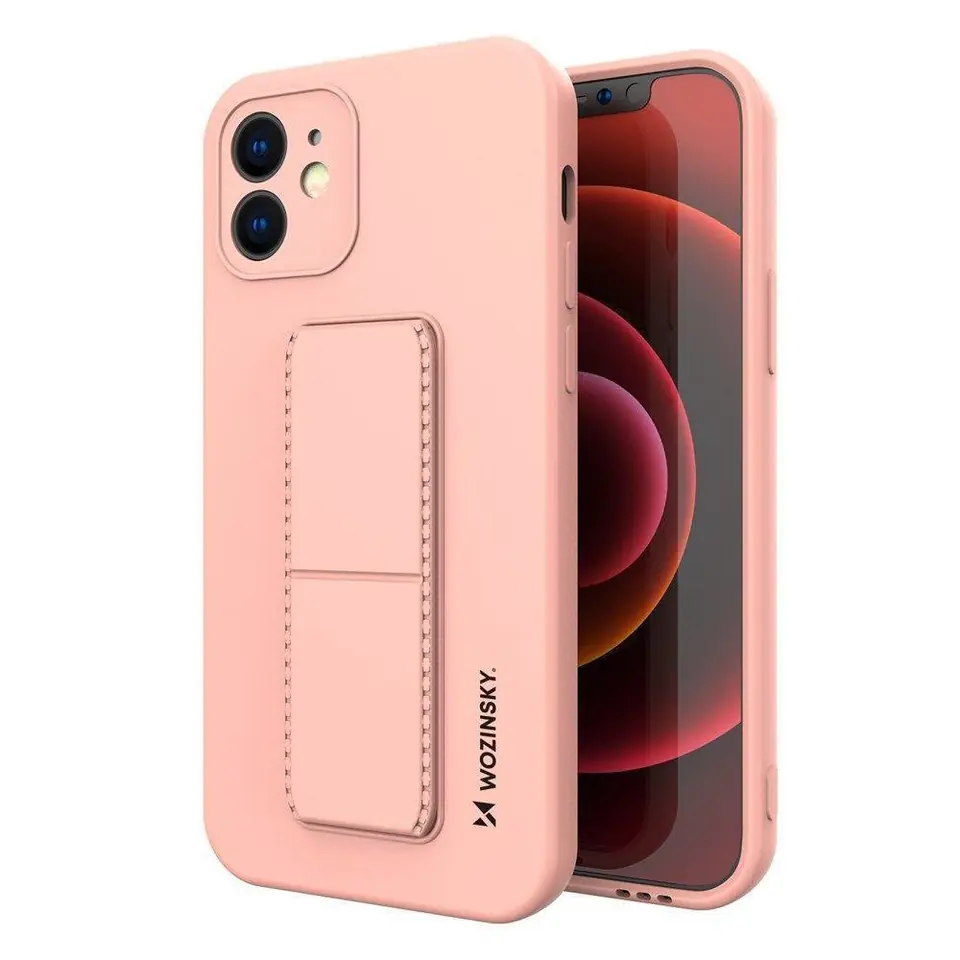 ⁨Wozinsky Kickstand Case silikonowe etui z podstawką iPhone XS Max różowe⁩ w sklepie Wasserman.eu