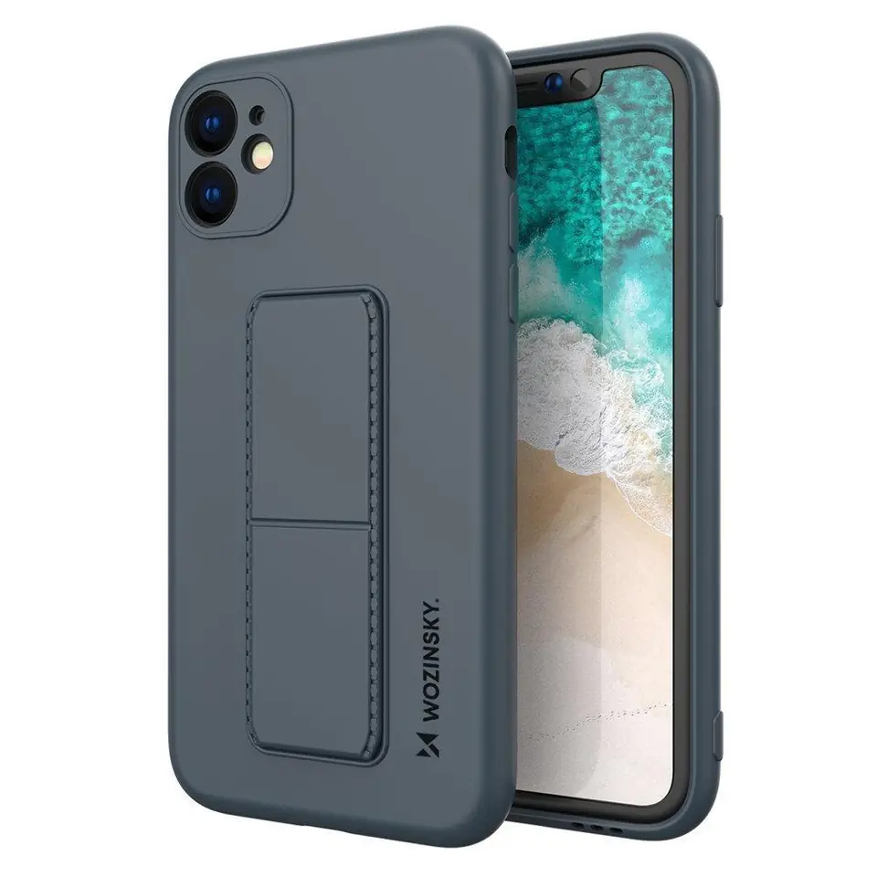 ⁨Wozinsky Kickstand Case silikonowe etui z podstawką iPhone 11 Pro Max granatowe⁩ w sklepie Wasserman.eu