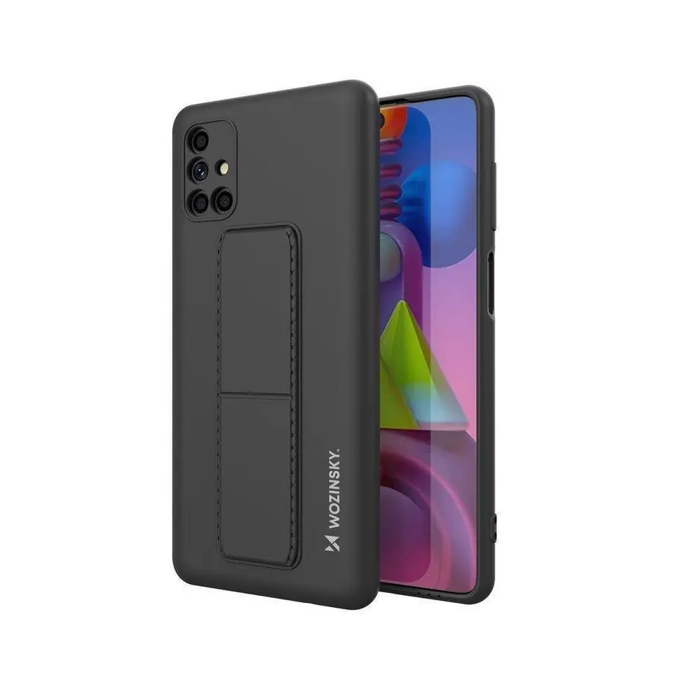 ⁨Wozinsky Kickstand Case silikonowe etui z podstawką etui Samsung Galaxy M51 czarne⁩ w sklepie Wasserman.eu