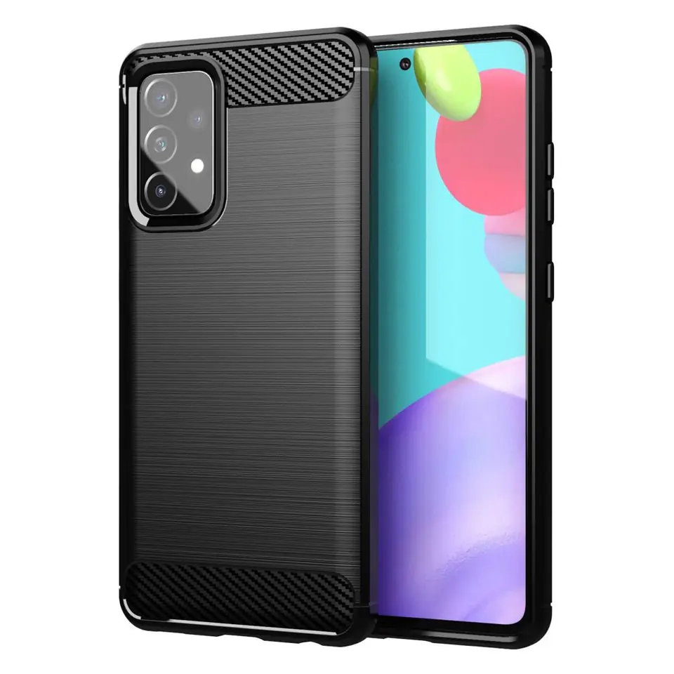 Elastyczne etui pokrowiec na Samsung Galaxy A72 4G Carbon Case - czarny w sklepie Wasserman.eu