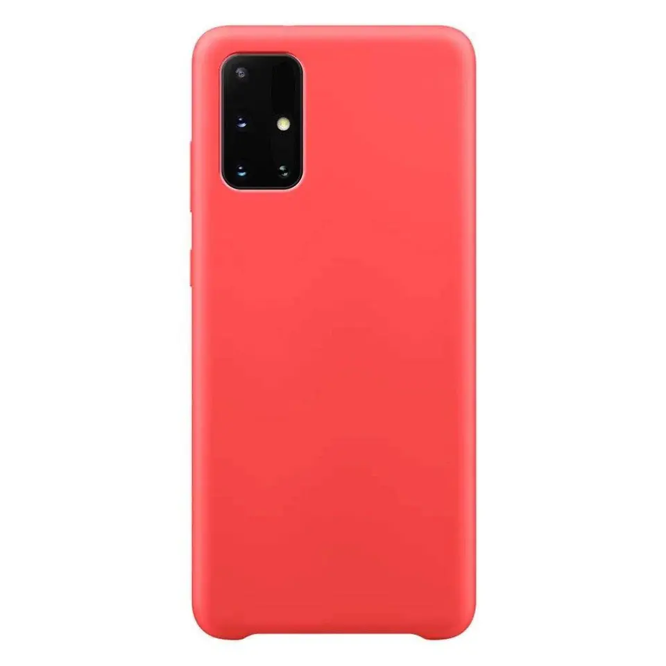 ⁨Silicone Case elastyczne silikonowe etui pokrowiec Samsung Galaxy S21+ 5G (S21 Plus 5G) czerwony⁩ w sklepie Wasserman.eu