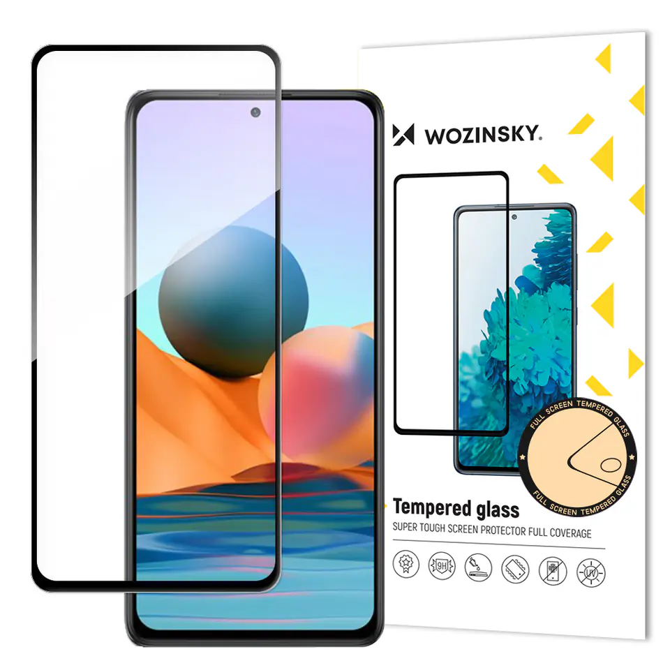 ⁨Wozinsky super wytrzymałe szkło hartowane Full Glue na cały ekran z ramką Case Friendly Xiaomi Redmi Note 10 Pro / Xiaomi 12T / 12 T Pro / Mi 11i / Mi 11T / Mi 11T Pro / POCO F3 czarny⁩ w sklepie Wasserman.eu