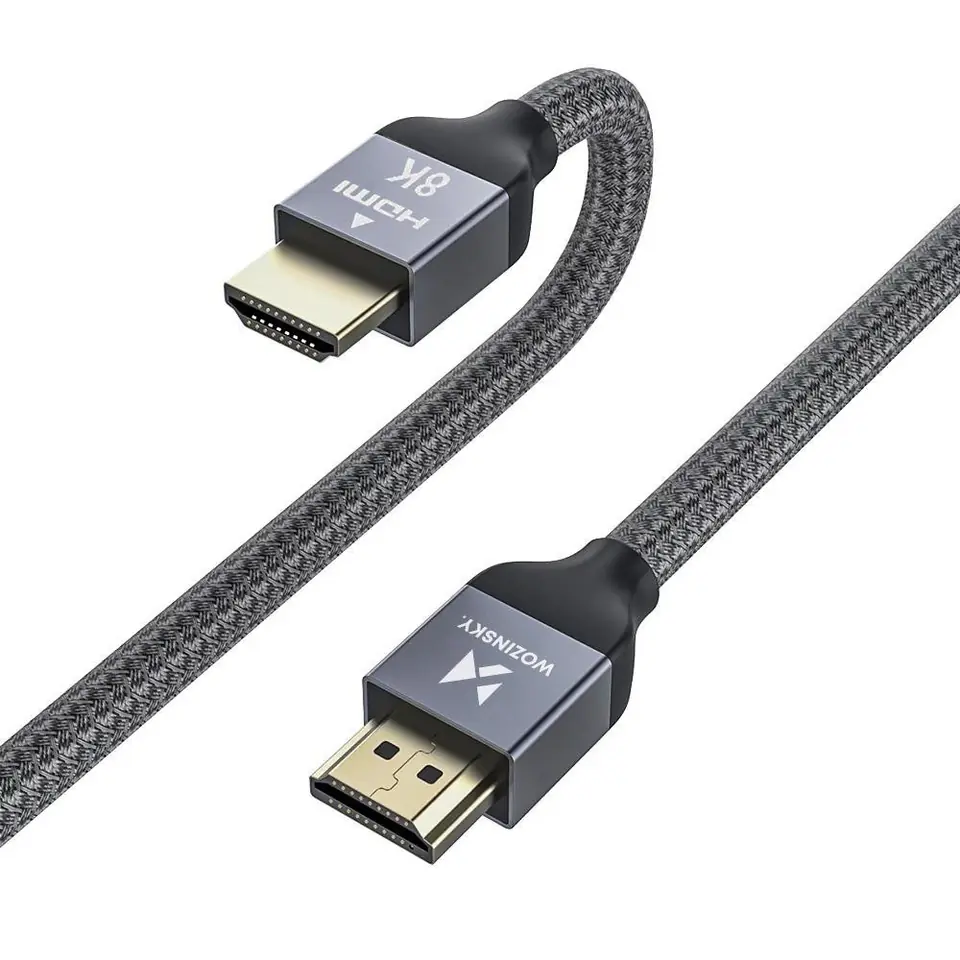 ⁨Wozinsky kabel HDMI 2.1 8K 60 Hz 48 Gbps / 4K 120 Hz / 2K 144 Hz 1 m srebrny (WHDMI-10)⁩ w sklepie Wasserman.eu
