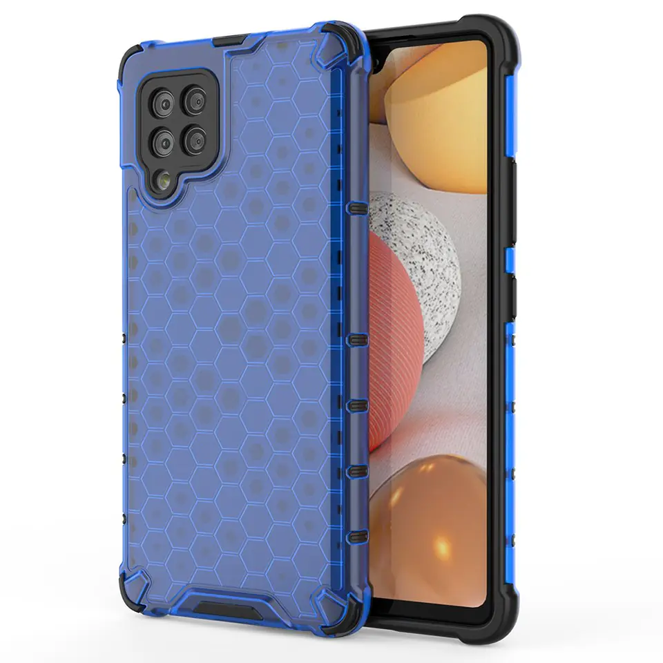 ⁨Honeycomb etui pancerny pokrowiec z żelową ramką Samsung Galaxy A42 5G niebieski⁩ w sklepie Wasserman.eu