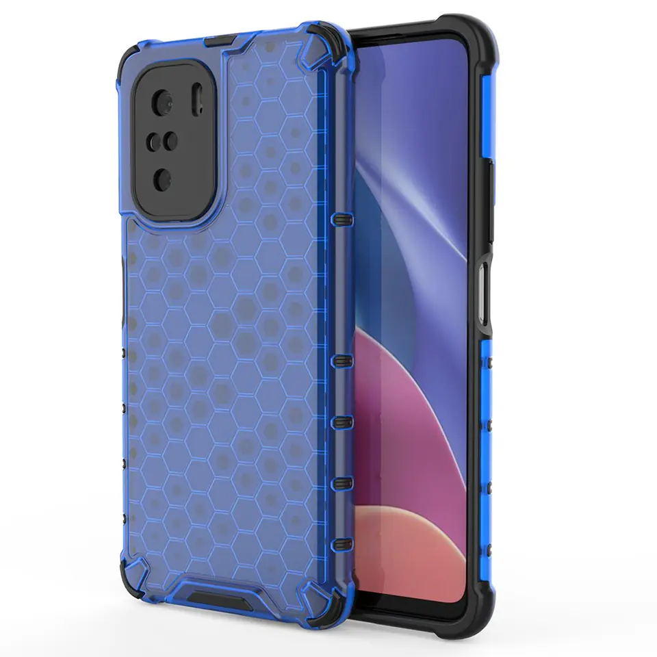 ⁨Honeycomb etui pancerny pokrowiec z żelową ramką Xiaomi Redmi K40 Pro+ / K40 Pro / K40 / Poco F3 niebieski⁩ w sklepie Wasserman.eu