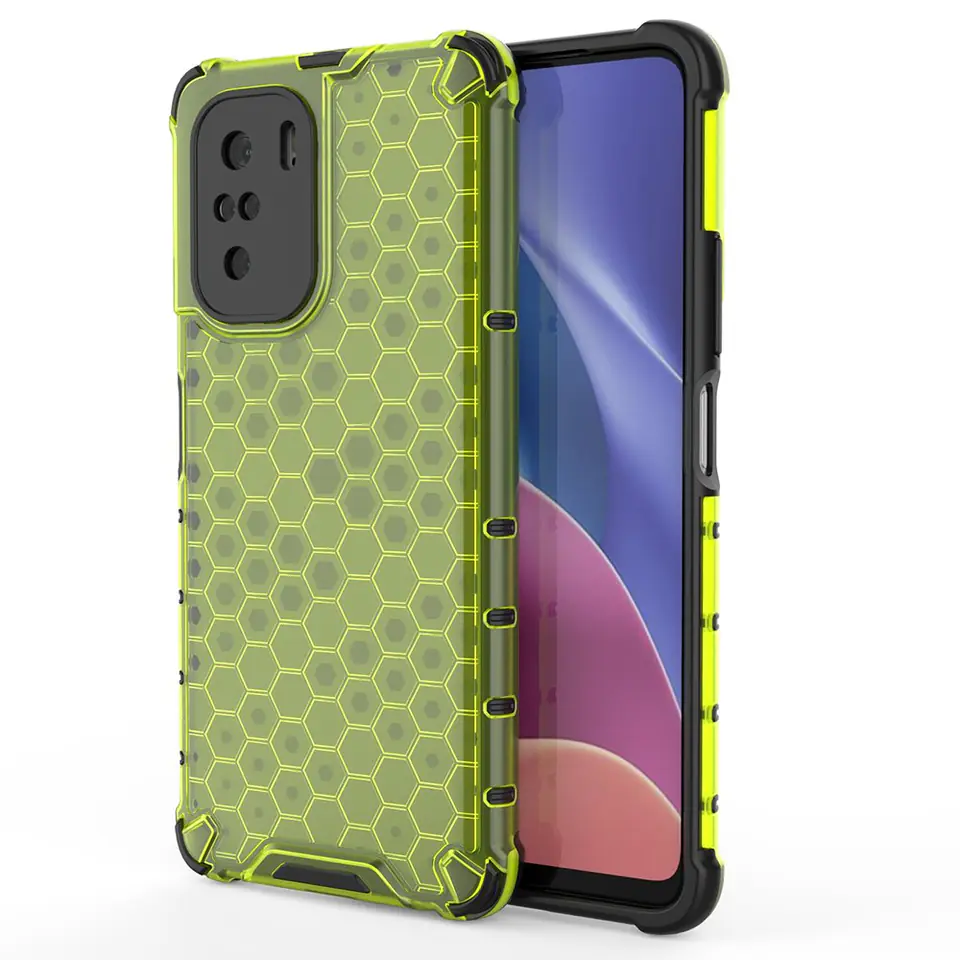 ⁨Honeycomb etui pancerny pokrowiec z żelową ramką Xiaomi Redmi K40 Pro+ / K40 Pro / K40 / Poco F3 zielony⁩ w sklepie Wasserman.eu