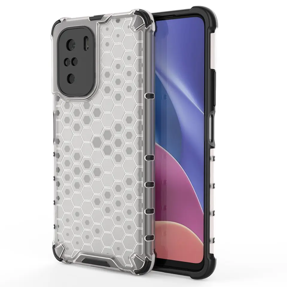 ⁨Honeycomb etui pancerny pokrowiec z żelową ramką Xiaomi Redmi K40 Pro+ / K40 Pro / K40 / Poco F3 przezroczysty⁩ w sklepie Wasserman.eu