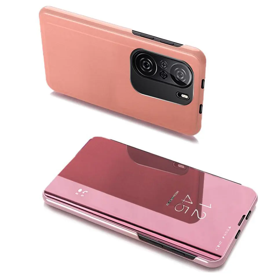 ⁨Clear View Case futerał etui z klapką Xiaomi Redmi K40 Pro+ / K40 Pro / K40 / Poco F3 różowy⁩ w sklepie Wasserman.eu