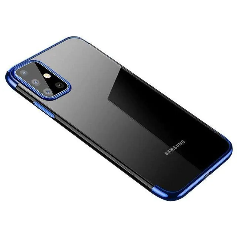 ⁨Clear Color case żelowy pokrowiec etui z metaliczną ramką Samsung Galaxy A72 4G niebieski⁩ w sklepie Wasserman.eu