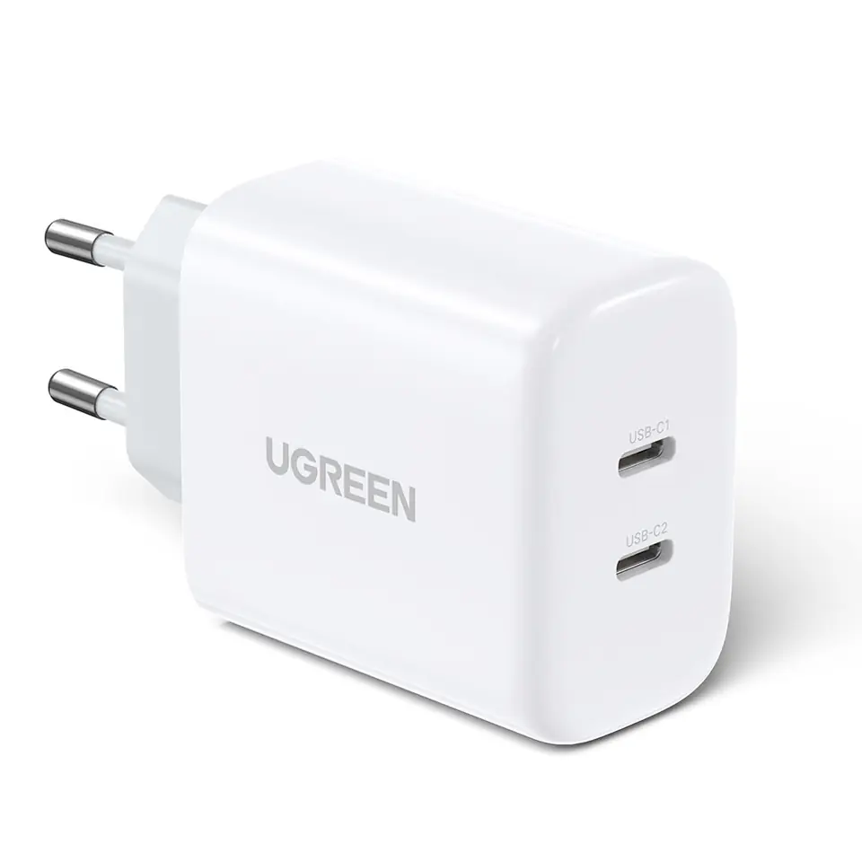 ⁨Ugreen ładowarka sieciowa 2x USB Typ C 40W Power Delivery biały (10343)⁩ w sklepie Wasserman.eu