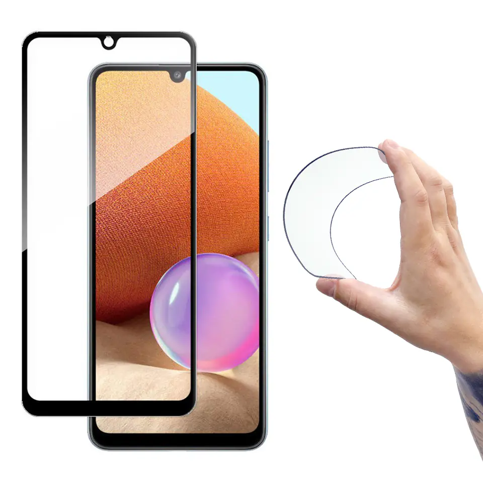 ⁨Wozinsky Full Cover Flexi Nano folia szklana szkło hartowane z ramką Samsung Galaxy A42 5G przezroczysty⁩ w sklepie Wasserman.eu