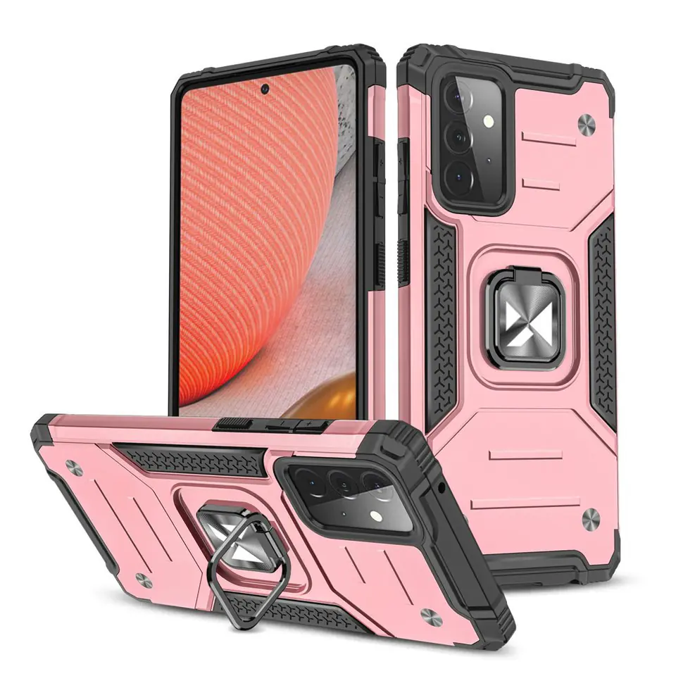 ⁨Wozinsky Ring Armor pancerne hybrydowe etui pokrowiec + magnetyczny uchwyt Samsung Galaxy A72 4G różowy⁩ w sklepie Wasserman.eu