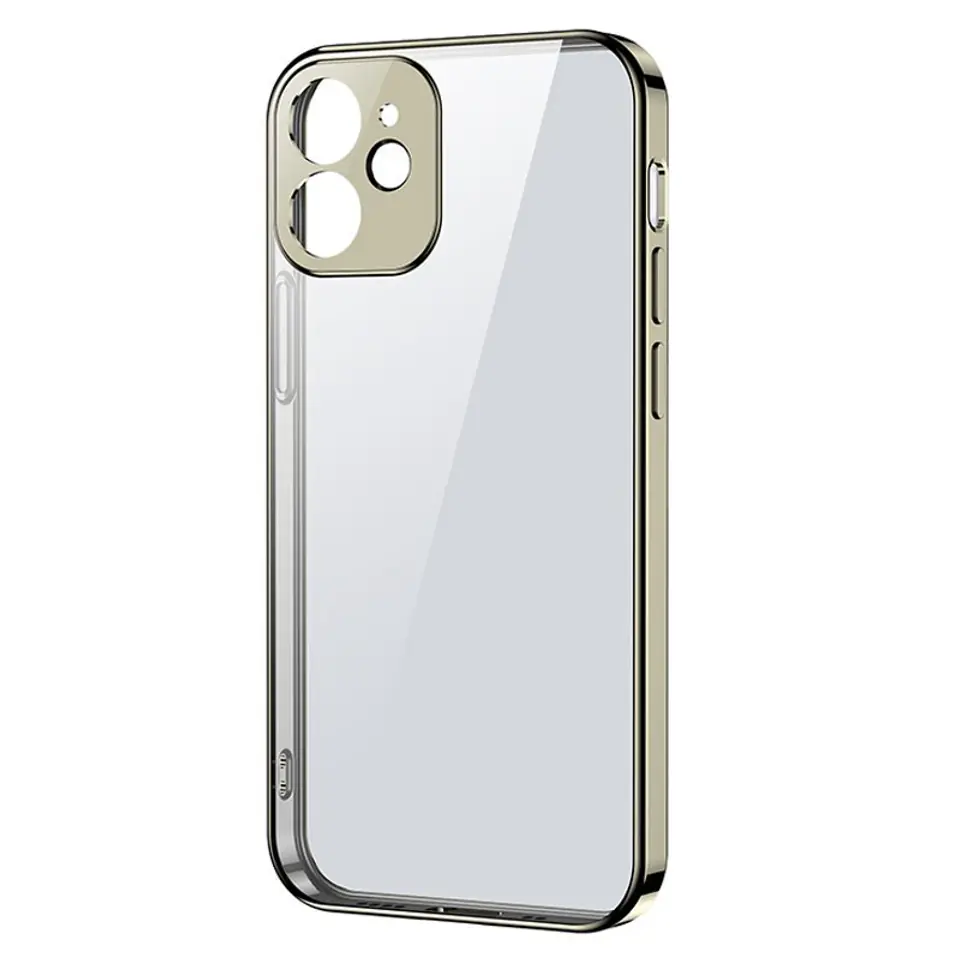 ⁨Joyroom New Beauty Series ultra cienkie przezroczyste etui z metaliczną ramką do iPhone 12 Pro złoty (JR-BP743)⁩ w sklepie Wasserman.eu