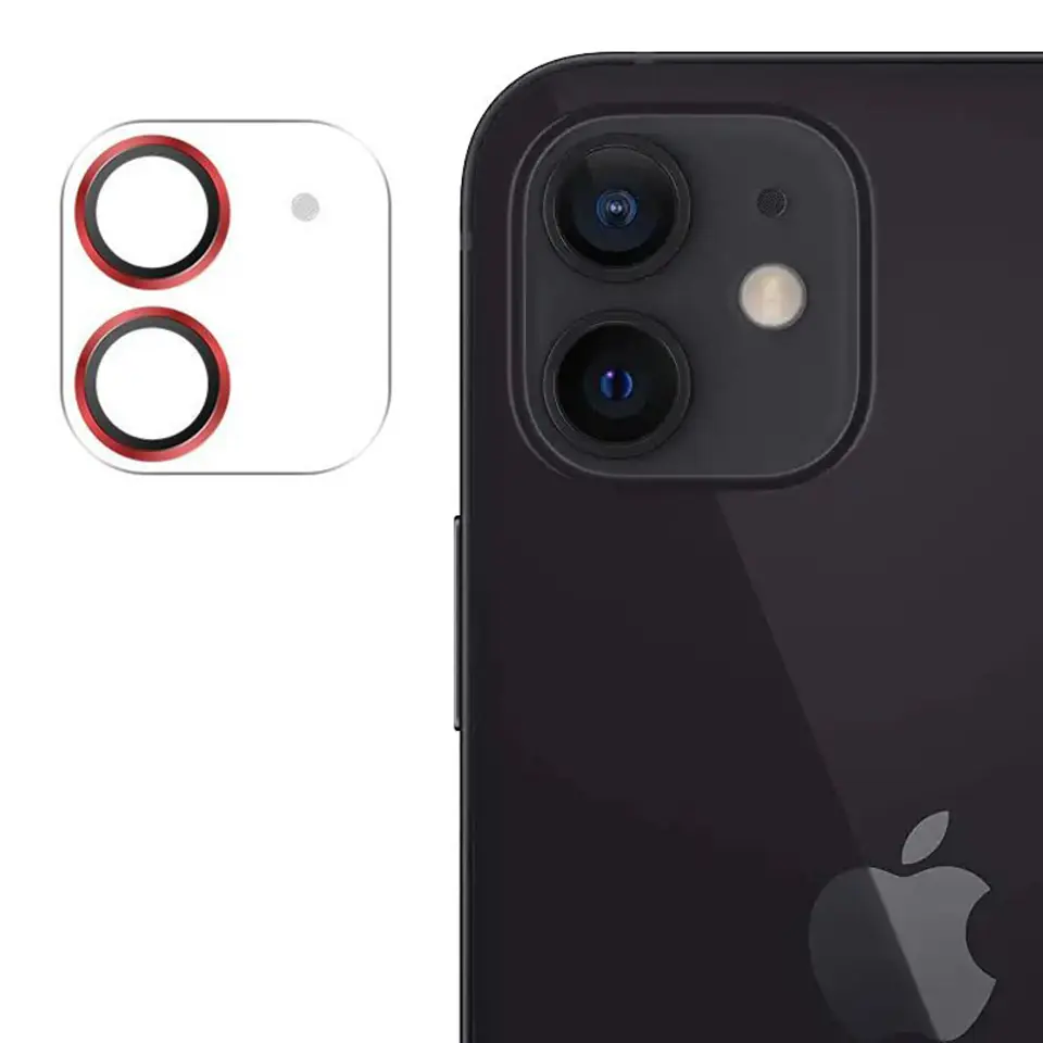 ⁨Joyroom Shining Series szkło hartowane na cały aparat obiektyw kamerę do iPhone 12 mini czerwony (JR-PF686)⁩ w sklepie Wasserman.eu