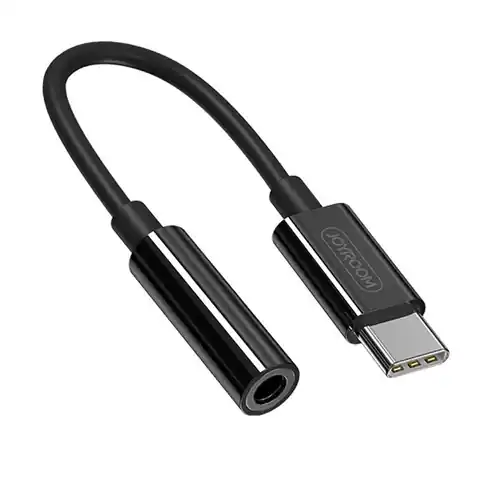 ⁨Joyroom adapter przejściówka słuchawek 3,5 mm mini jack (żeński) - USB Typ C (męski)  czarny (SH-C1)⁩ w sklepie Wasserman.eu