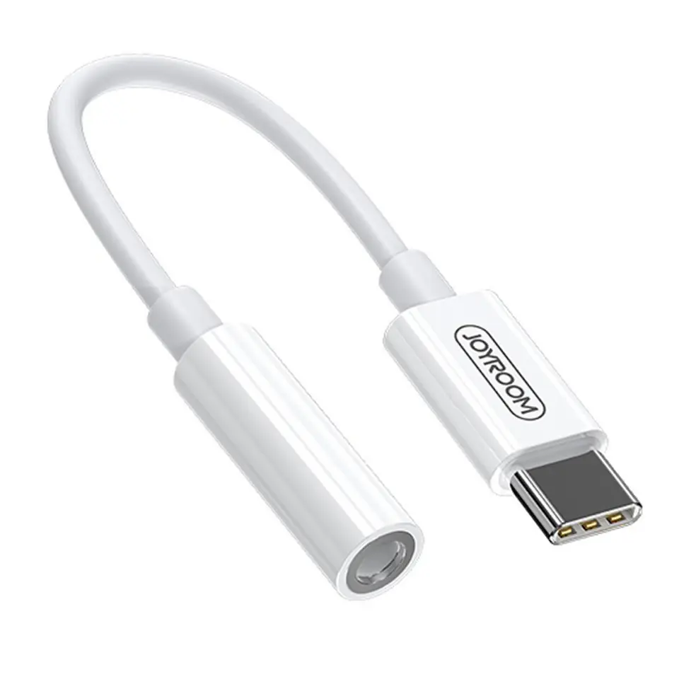 ⁨Joyroom adapter przejściówka słuchawek 3,5 mm mini jack (żeński) - USB Typ C (męski)  biały (SH-C1)⁩ w sklepie Wasserman.eu