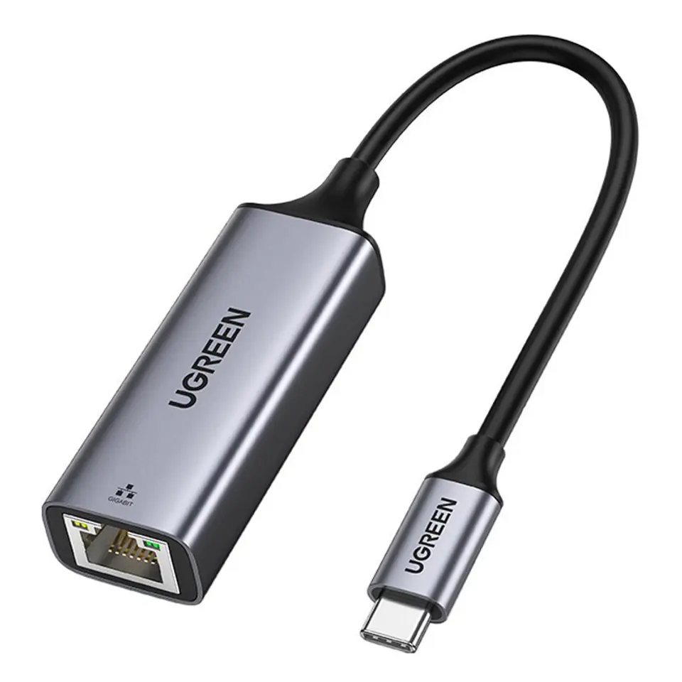 ⁨Ugreen zewnętrzna karta sieciowa  RJ45 - USB Typ C (1000 Mbps/ 1 Gbps )Gigabit Ethernet szary (CM199)⁩ w sklepie Wasserman.eu