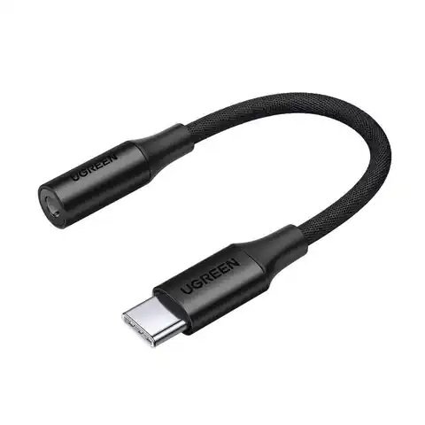 ⁨Ugreen przejściówka do słuchawek z 3,5 mm mini jack na USB Typ C 10 cm czarny (AV161 50631)⁩ w sklepie Wasserman.eu
