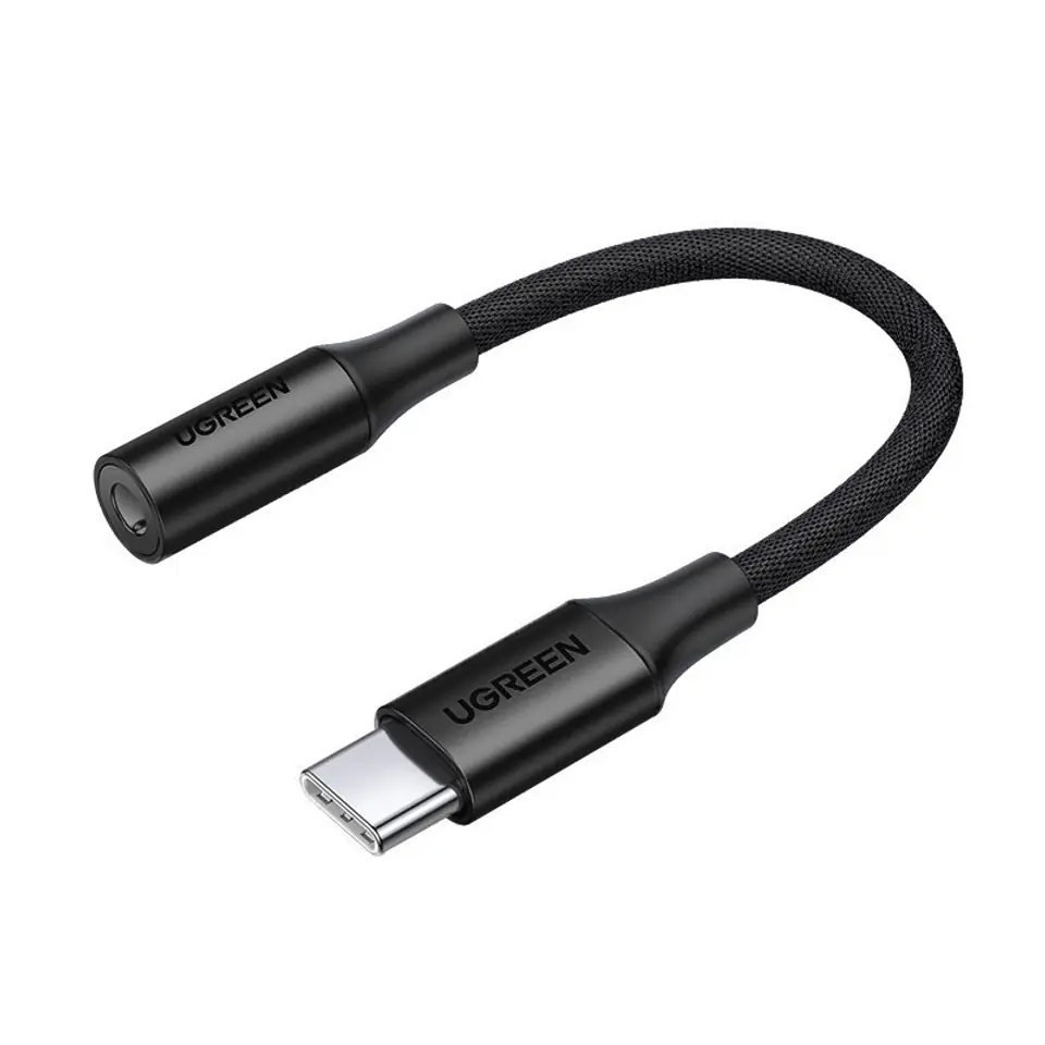 ⁨Audio Adapter UGREEN AV161 USB-C to mini jack 3.5mm (black)⁩ at Wasserman.eu