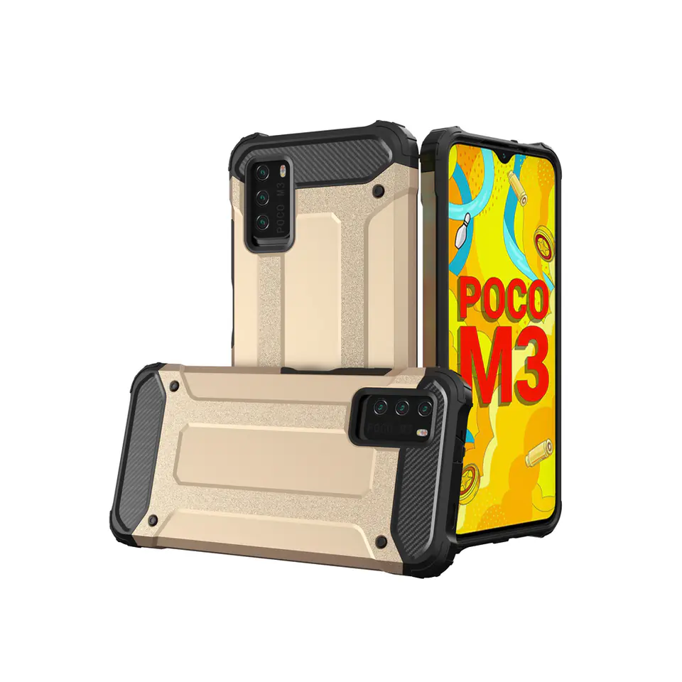 ⁨Hybrid Armor pancerne hybrydowe etui pokrowiec Xiaomi Redmi Note 10 5G / Poco M3 Pro złoty⁩ w sklepie Wasserman.eu