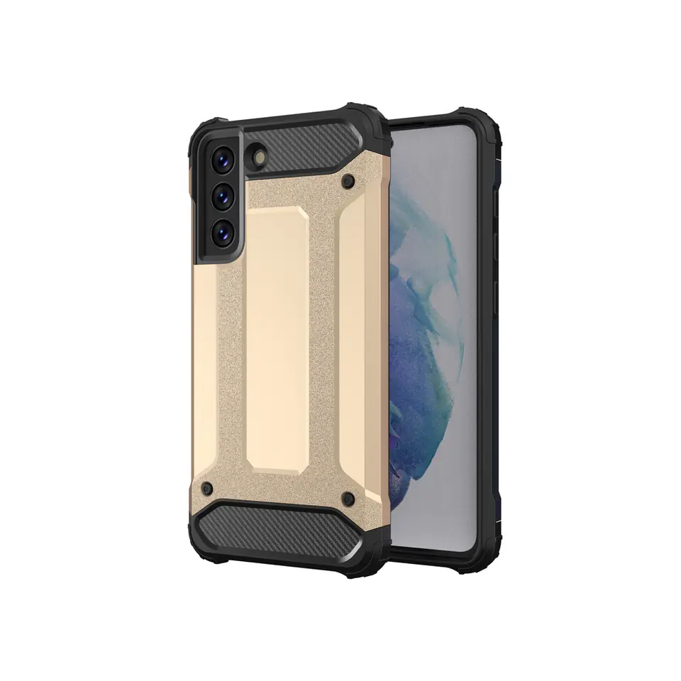 ⁨Hybrid Armor pancerne hybrydowe etui pokrowiec Samsung Galaxy S21 FE złoty⁩ w sklepie Wasserman.eu