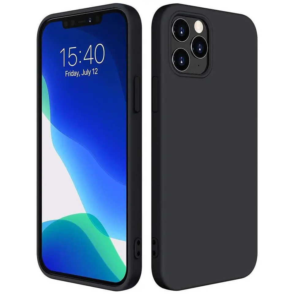 ⁨Silicone Case elastyczne silikonowe etui pokrowiec Xiaomi Redmi Note 10 5G / Poco M3 Pro czarny⁩ w sklepie Wasserman.eu